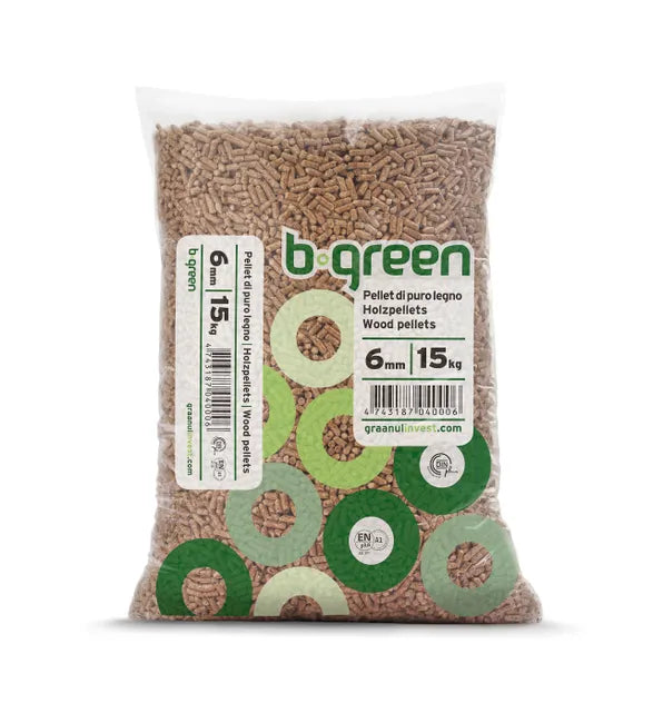 Bancale 1050 kg pellet BGreen in conifere ENplus A1, 70 sacchi da 15 kg - 2
