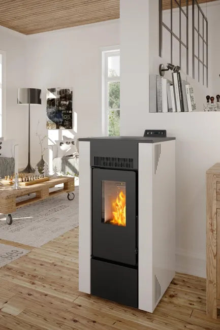 Stufa a pellet ventilata LVZ Gioia 7 KW bianca - 2