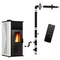 Stufa a pellet Anita 12 kW Bianco Sannover + Kit di installazione completo