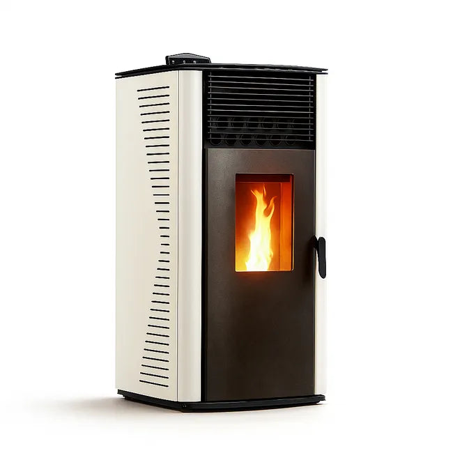 Stufa a pellet Anita 12 kW Bianco Sannover + Kit di installazione completo - 3