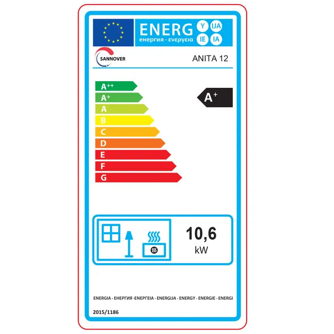 Stufa a pellet Anita 12 kW Bianco Sannover + Kit di installazione completo - 4