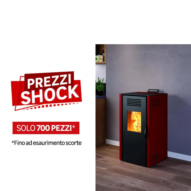Stufa a pellet ventilata INVICTA Nuova Vieste 7.3 KW bordeaux - 5
