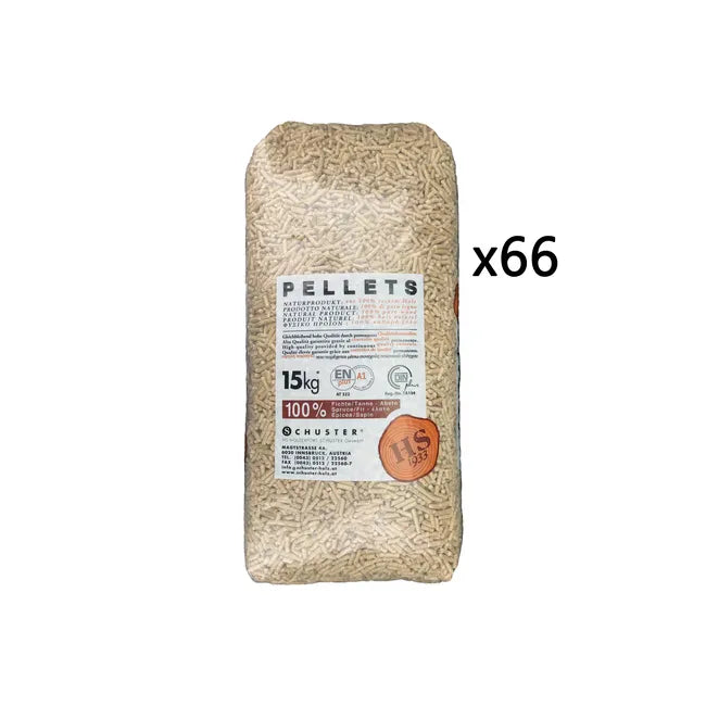 Bancale 990 kg pellet Schuster in abete ENplus A1, 66 sacchi da 15kg - 3