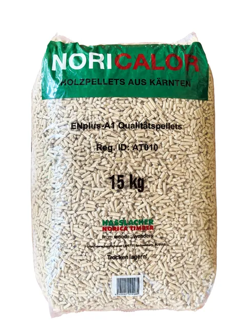 Bancale 1050 kg pellet Noricalor in abete rosso ENplus A1, 70 sacchi da 15 kg - 2