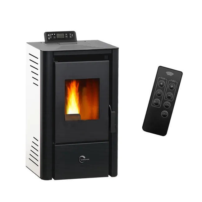 Stufa a pellet ad aria Anita da 9,4 kW Sannover bianco