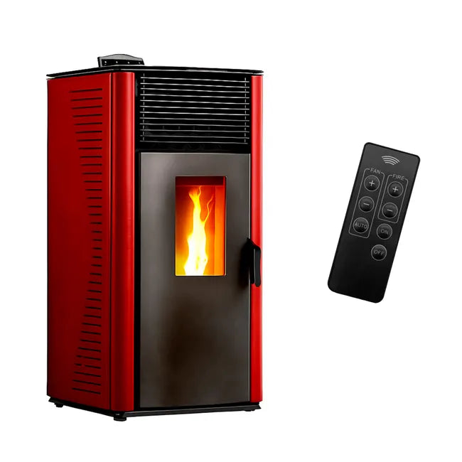 Stufa a pellet ad aria Anita da 12 kW Sannover bordeaux