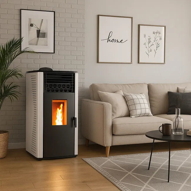 Stufa a pellet ad aria Anita da 12 kW Sannover bianco - 2