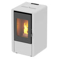 Stufa a pellet 6 kw ventilata "Petit" per ambienti moderni h 77 cm / Bianco