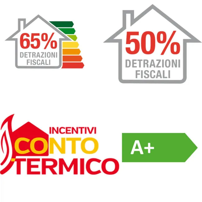 Stufa a pellet 6 kw ventilata "Petit" per ambienti moderni h 77 cm / Bianco - 4