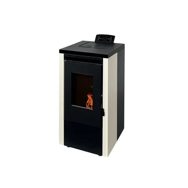 Stufa a pellet bianca ELITE da 7 kW, calore efficiente per riscaldare la tua casa fino a 110 m³ con design moderno - 3