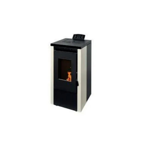 Stufa a pellet bianca ELITE da 7 kW, calore efficiente per riscaldare la tua casa fino a 110 m³ con design moderno