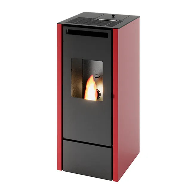 Stufa a pellet ventilata PUNTO FUOCO Edda 11 KW rossa