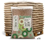 Bancale 1080 kg pellet Bio Holz Premium abete e faggio ENplus A1, 72 sacchi da 15 kg