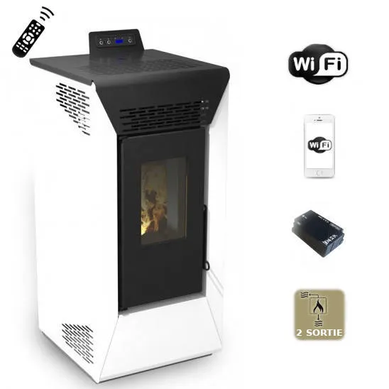 media - 2026-09-09T001230.062 Stufa a pellet canalizzata wifi Courmayeur 8,74 kw Bianco - immagine 1