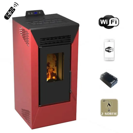 media - 2026-09-09T002046.849 Stufa a pellet wifi canalizzata Courmayeur 8,74 kw bordeaux - immagine 1