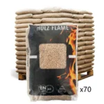Bancale 1050 kg pellet Holz Flame in conifere ENplus A1, 70 sacchi da 15 kg